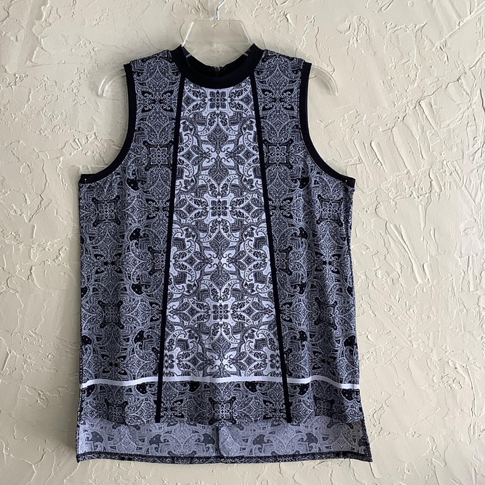 Cato Black and White Patterned Tank Top